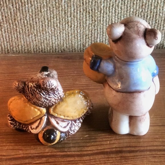 Honey Bear Bumble Bee Figurines, Handcrafted, Artist Signed - Picture 4 of 6